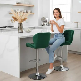 Barová stolička Melisa Gold Velur Puder