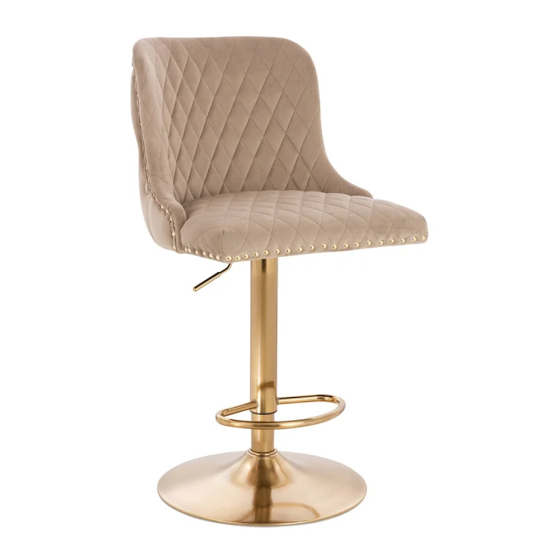 Barová stolička Altera Gold Green Velur