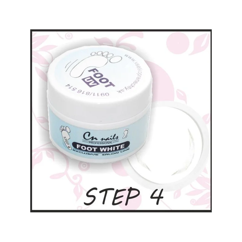 Uv gel Foot White 15ml - step 4 Uv gely na nohy