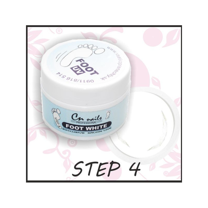 Uv gel Foot White 15ml - step 4 Uv gely na nohy Uv gel Foot White 15ml - step 4 Uv gely na nohy
