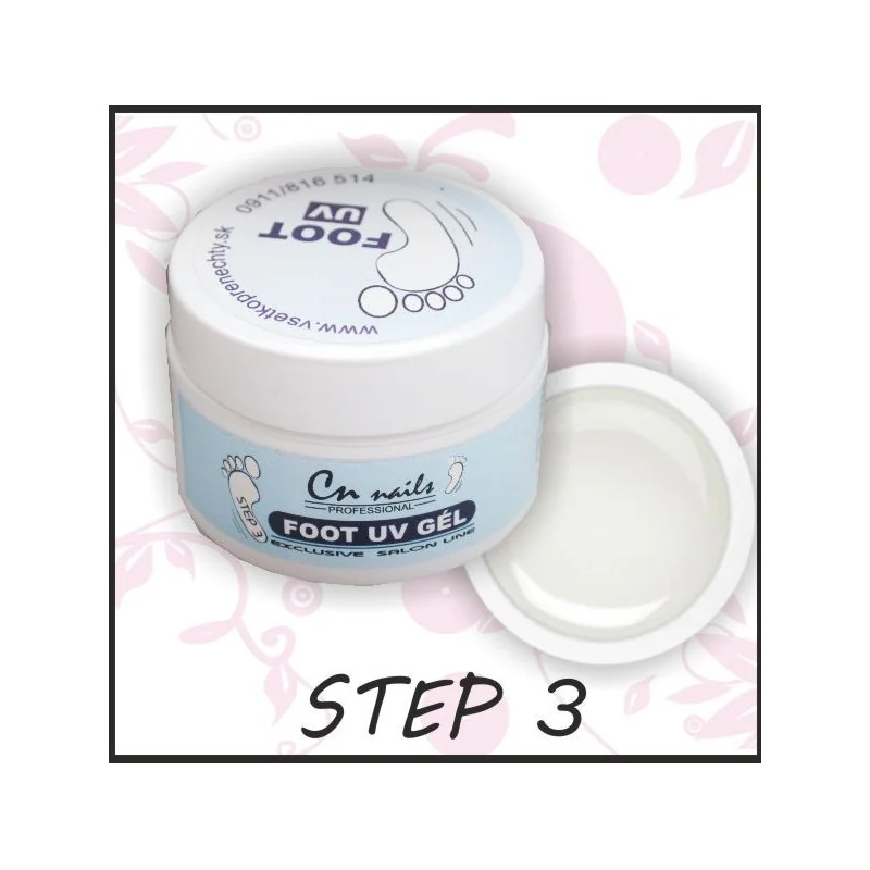 Uv gel Foot 30ml - step3 CN nails Uv gely na nohy