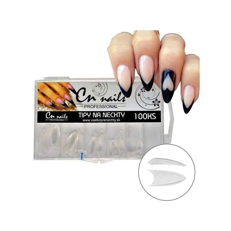 Spitz tips transparent - 100ks Špicaté tipy Spitz tips transparent - 100ks Špicaté tipy