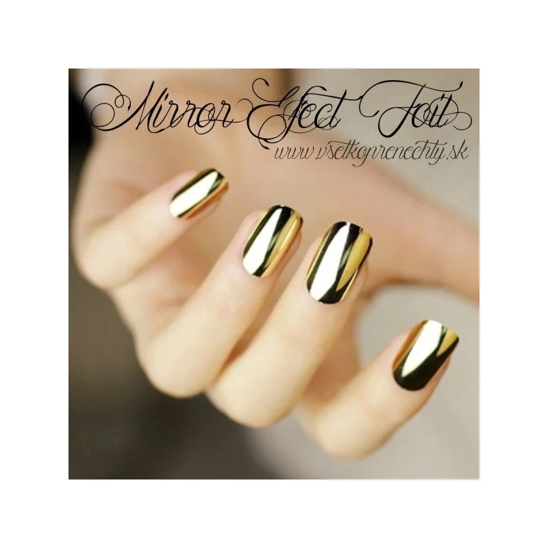 Mirror efect nail foil gold CN nails ONE TOUCH FOIL