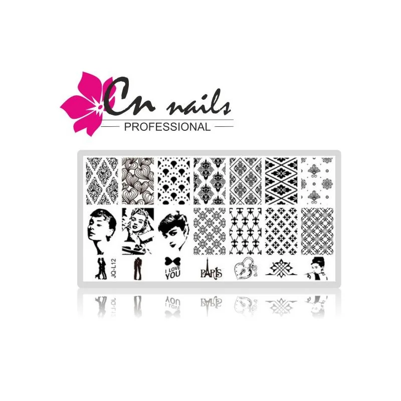 JQ-L12 Šablóna na pečiatkovanie CN nails Doštičky Konad